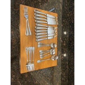 22 pc WALLACE rounded Continental Bead FLATWARE collection SILVERWARE